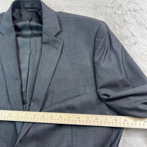 Calvin Klein Blazer Jacket Mens Size 44 Regular 100% Wool Sport Coat Grey - Picture 4 of 10